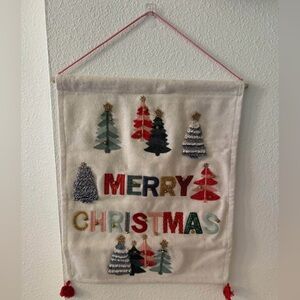 Festive Christmas Wall Hanging with Colorful Trees